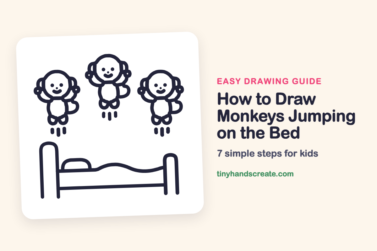 How to Draw Monkeys Jumping on the Bed: easy drawing guide for kids