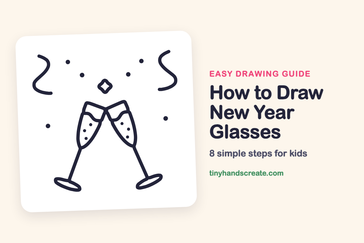 How to Draw New Year Glasses: easy drawing guide for kids