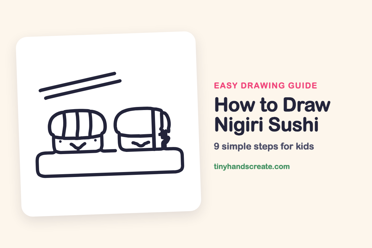 How to Draw Nigiri Sushi: easy drawing guide for kids