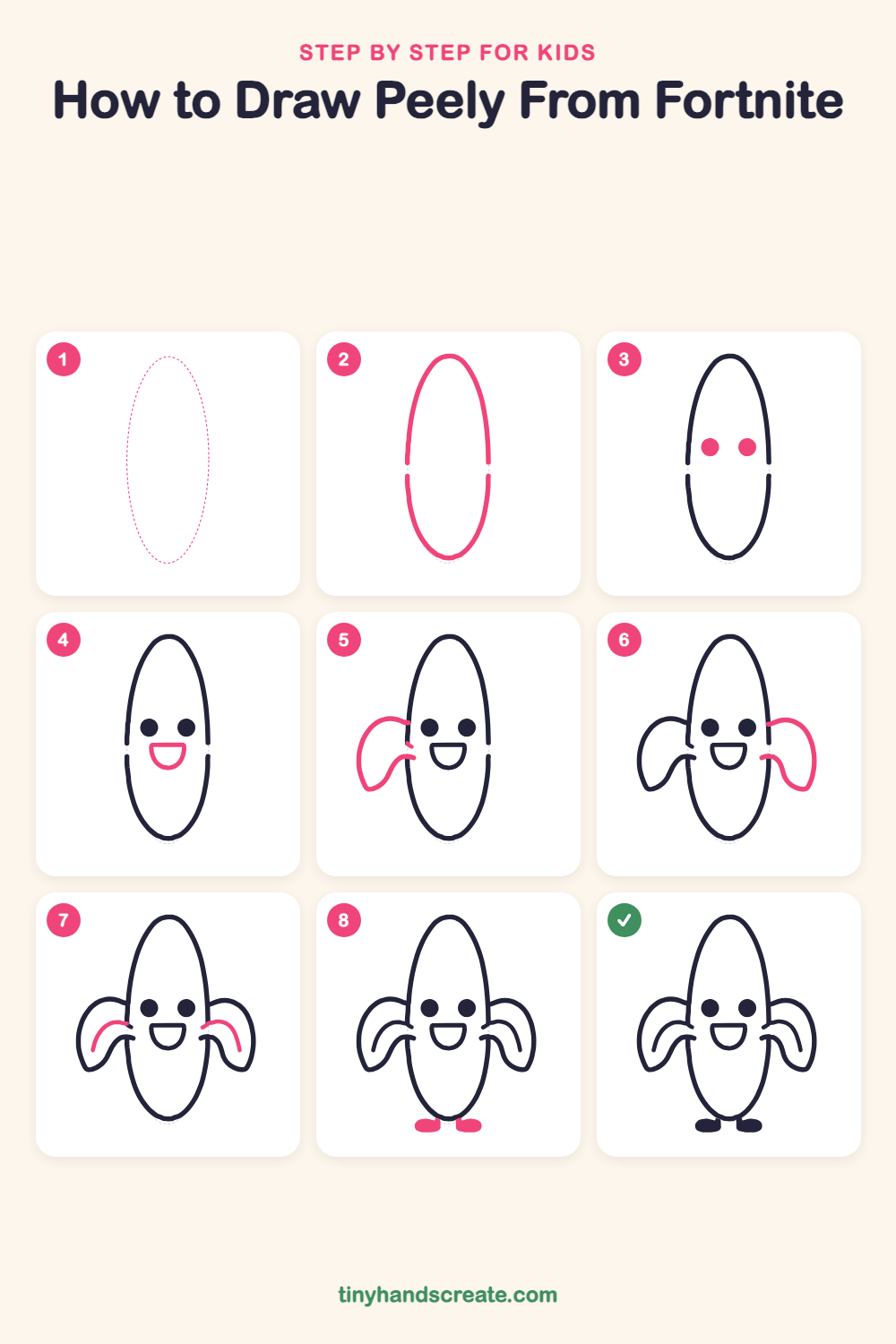 How to draw Peely from Fortnite step by step for kids