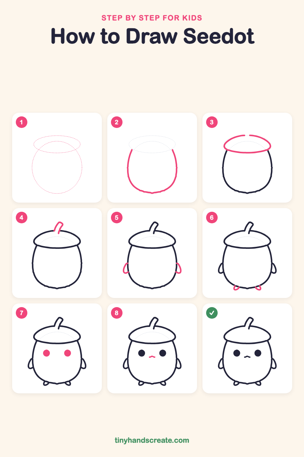 How to draw Seedot step by step for kids