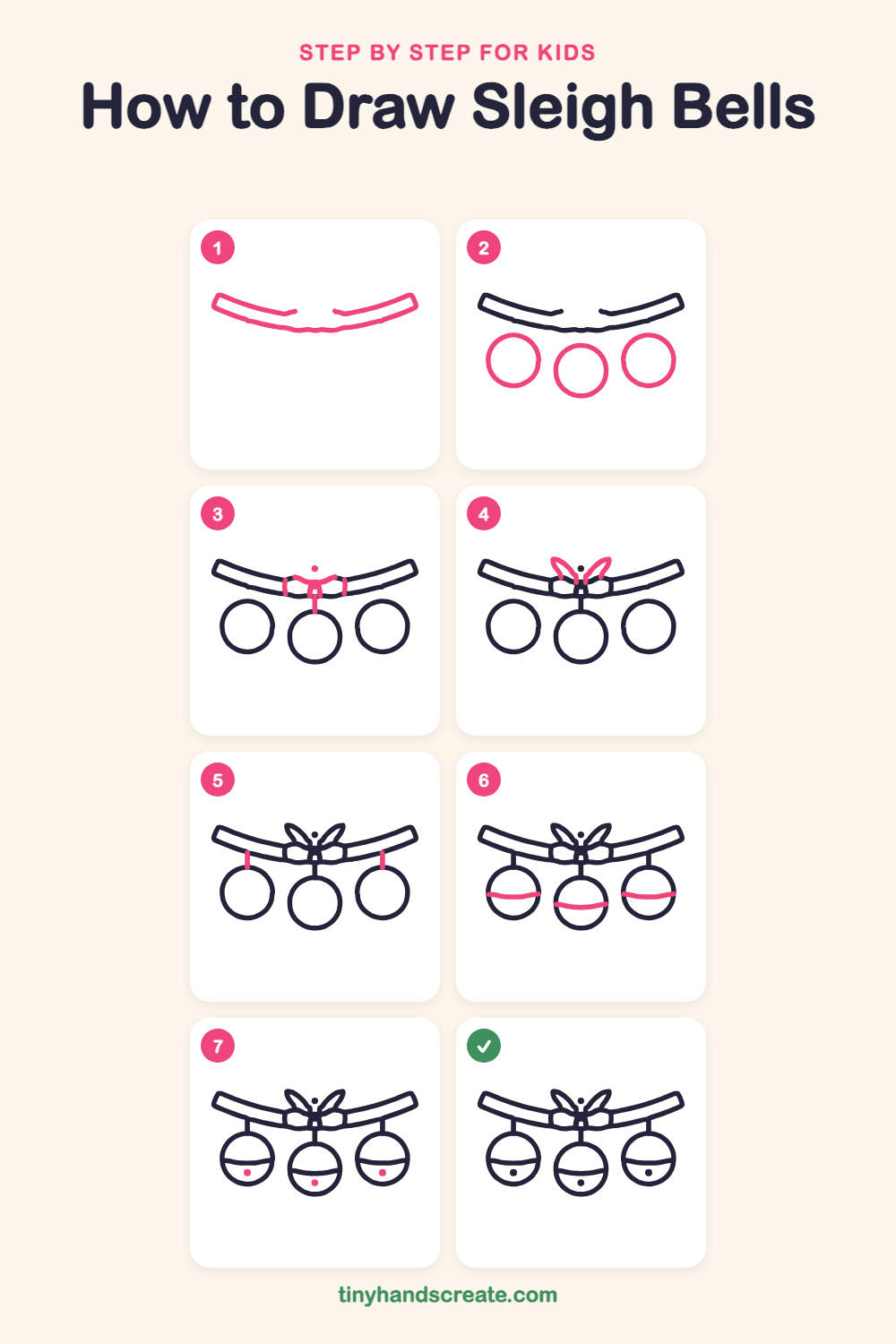 How to draw sleigh bells step by step for kids