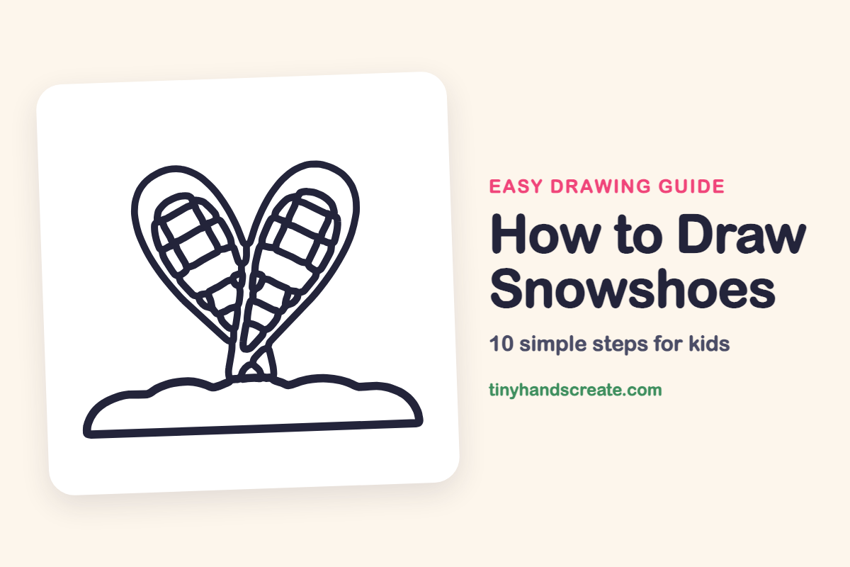 How to Draw Snowshoes: easy drawing guide for kids