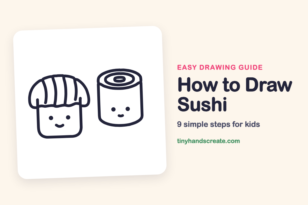 How to Draw Sushi: easy drawing guide for kids