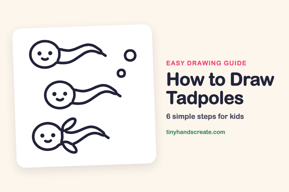How to Draw Tadpoles: easy drawing guide for kids