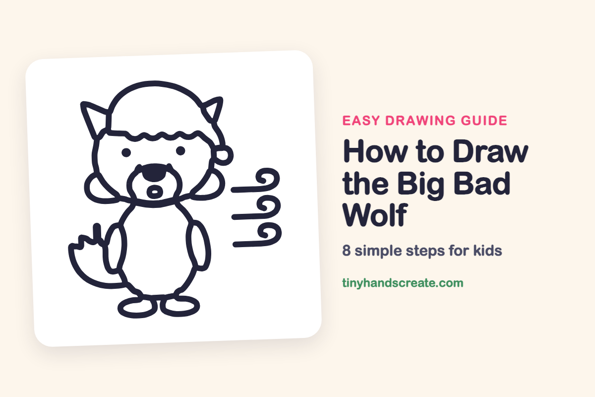 How to Draw the Big Bad Wolf: easy drawing guide for kids