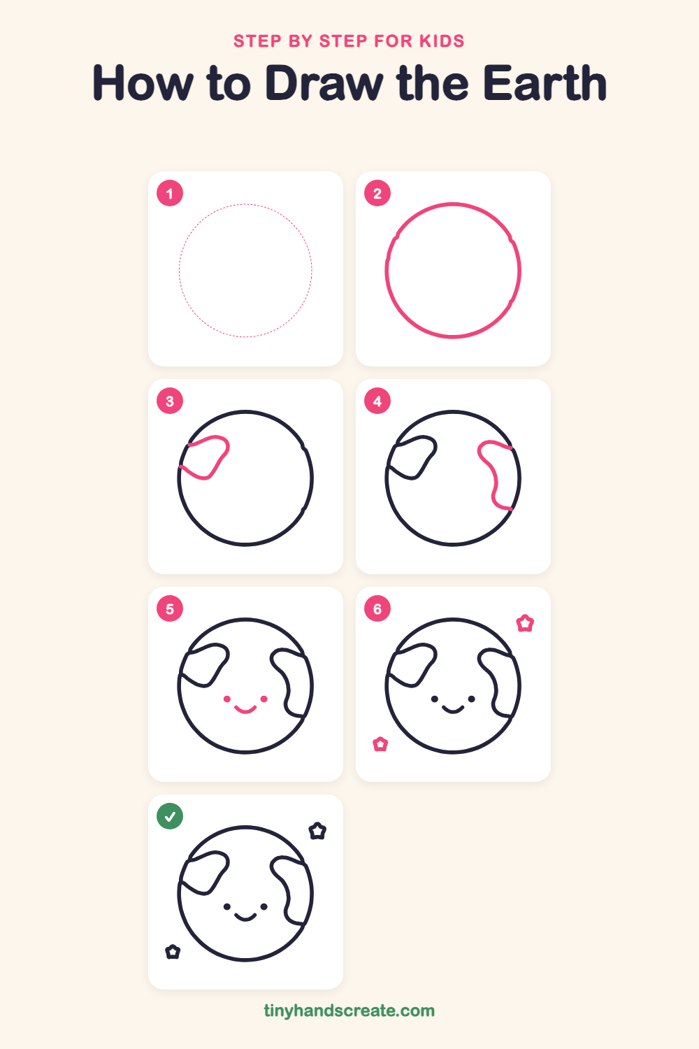 How to draw the Earth step by step for kids