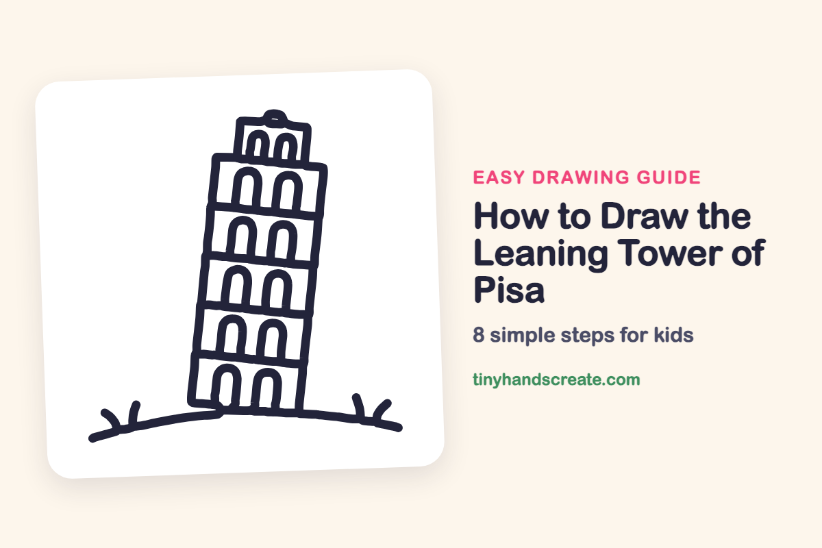 How to Draw the Leaning Tower of Pisa: easy drawing guide for kids