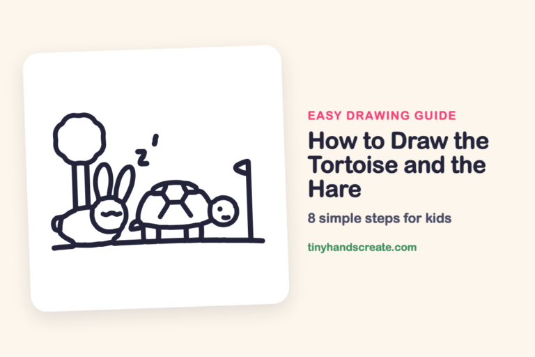 How to Draw the Tortoise and the Hare: easy drawing guide for kids