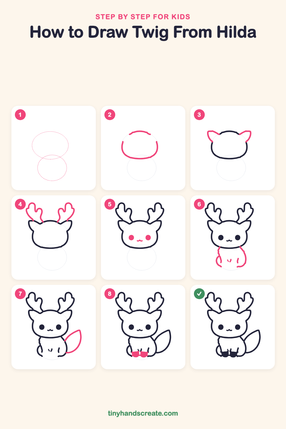 How to draw Twig from Hilda step by step for kids