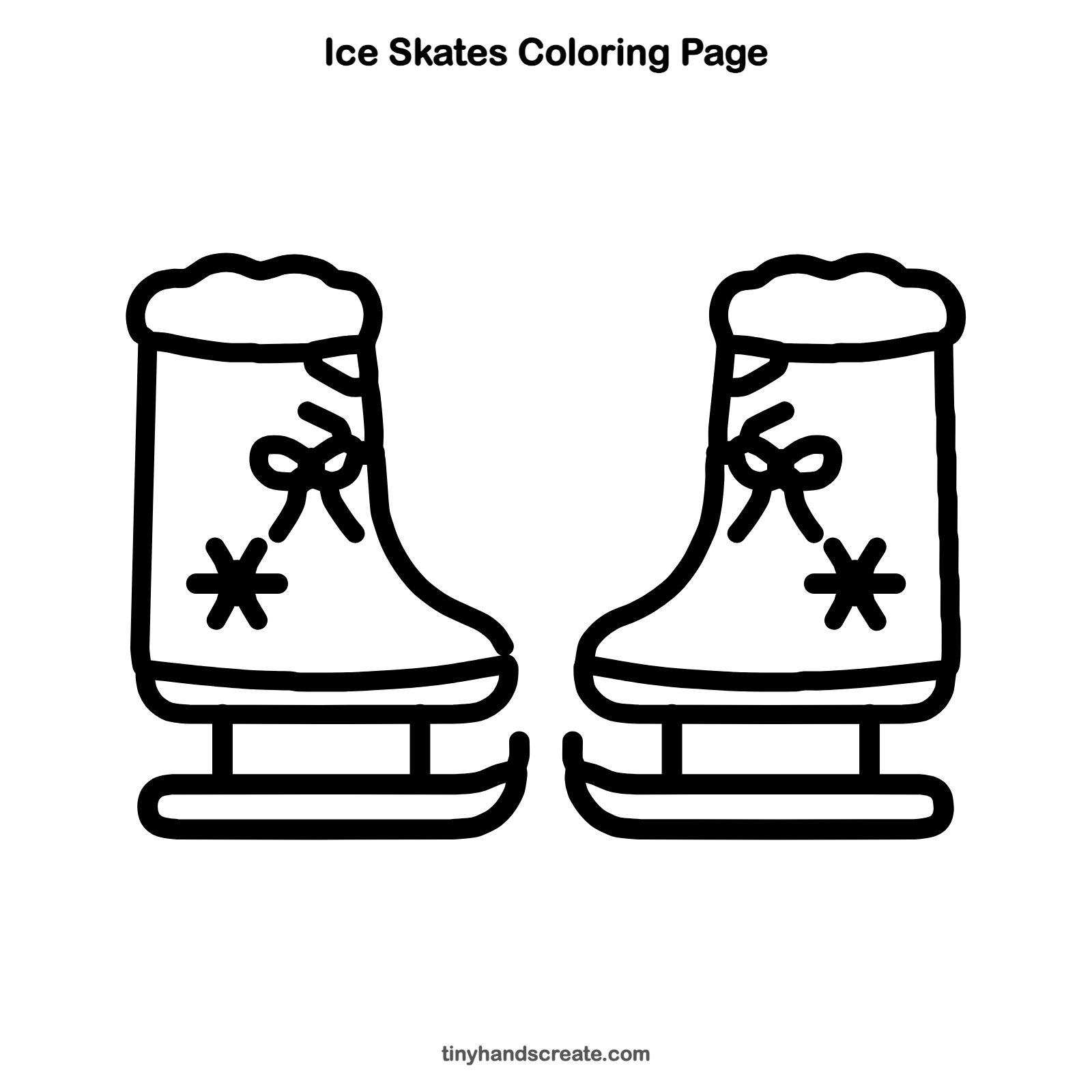 Free printable ice skates coloring page for kids