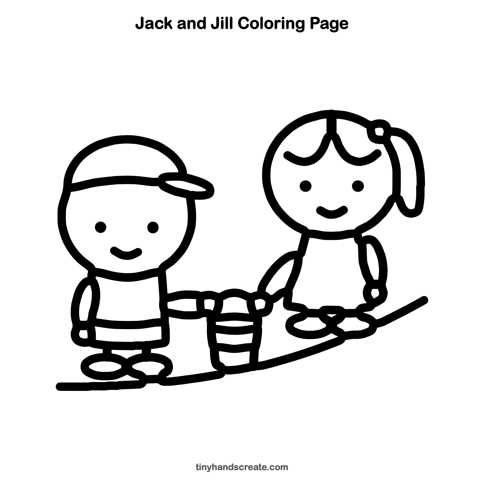 Free printable Jack and Jill coloring page for kids