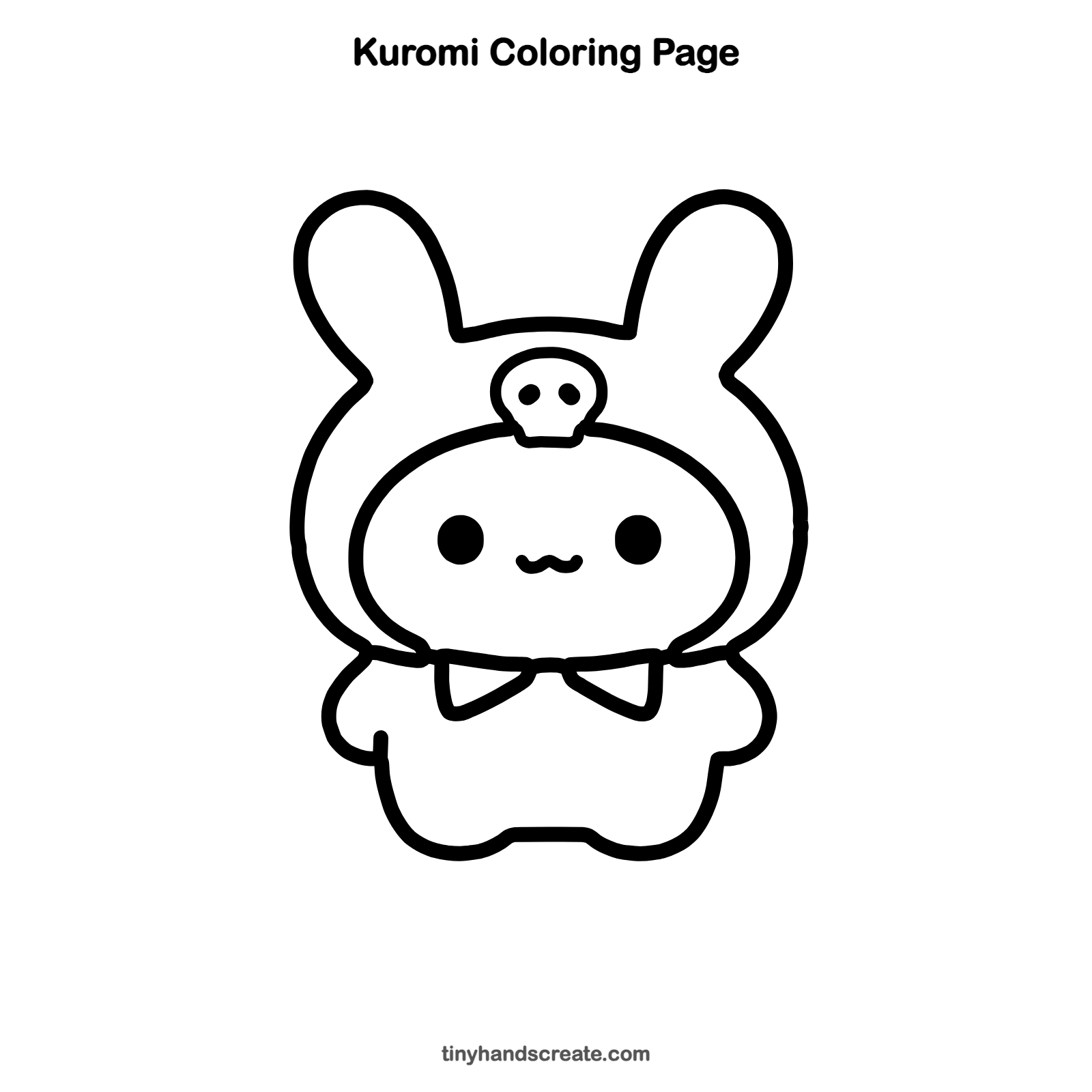 Free printable Kuromi coloring page for kids