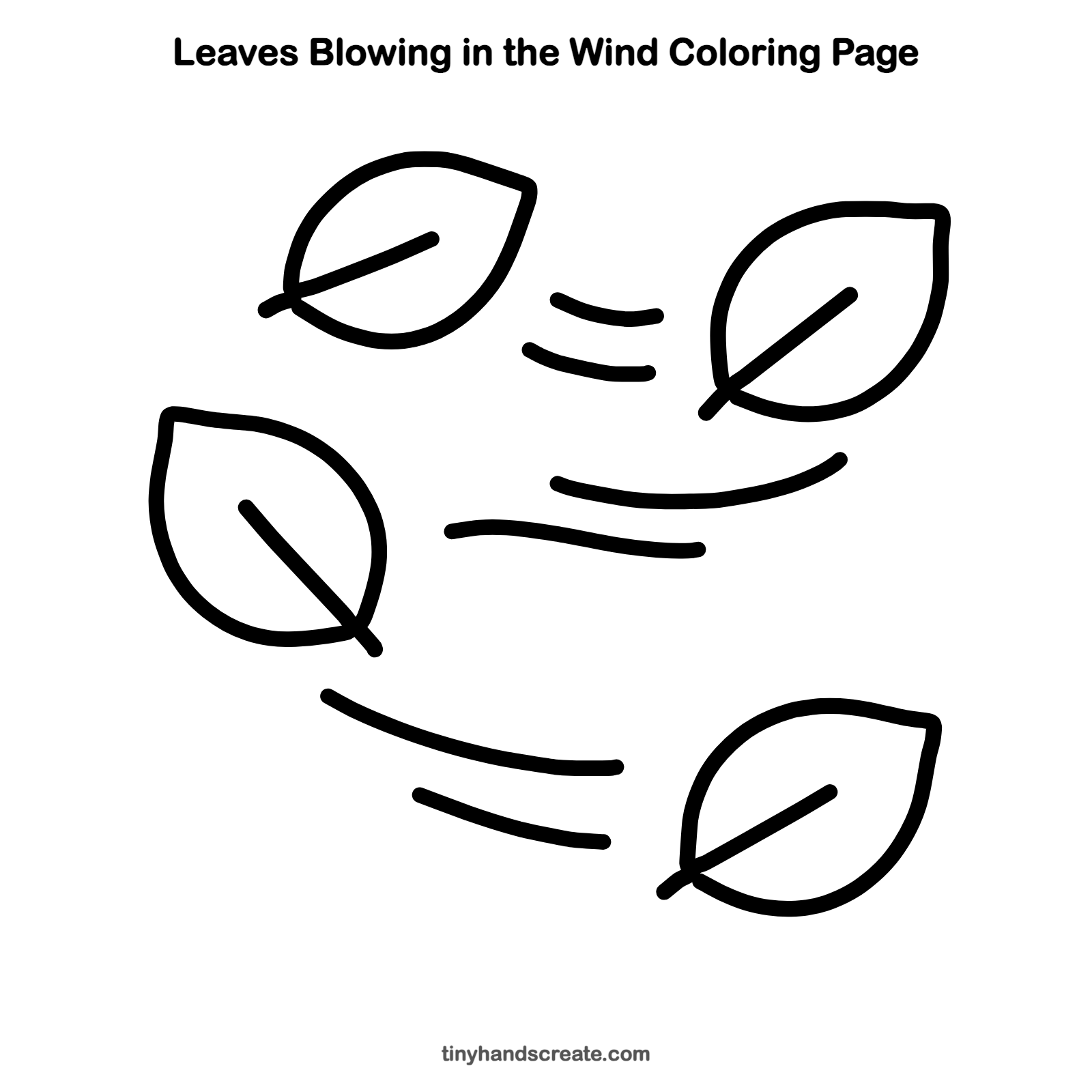 Free printable leaves blowing in the wind coloring page for kids