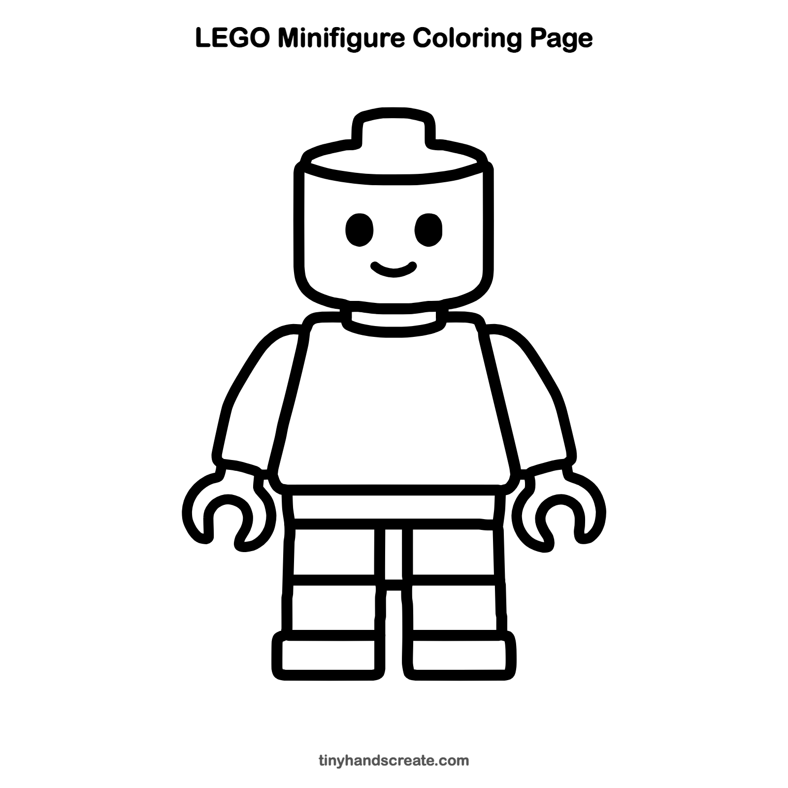 Free printable LEGO Minifigure coloring page for kids