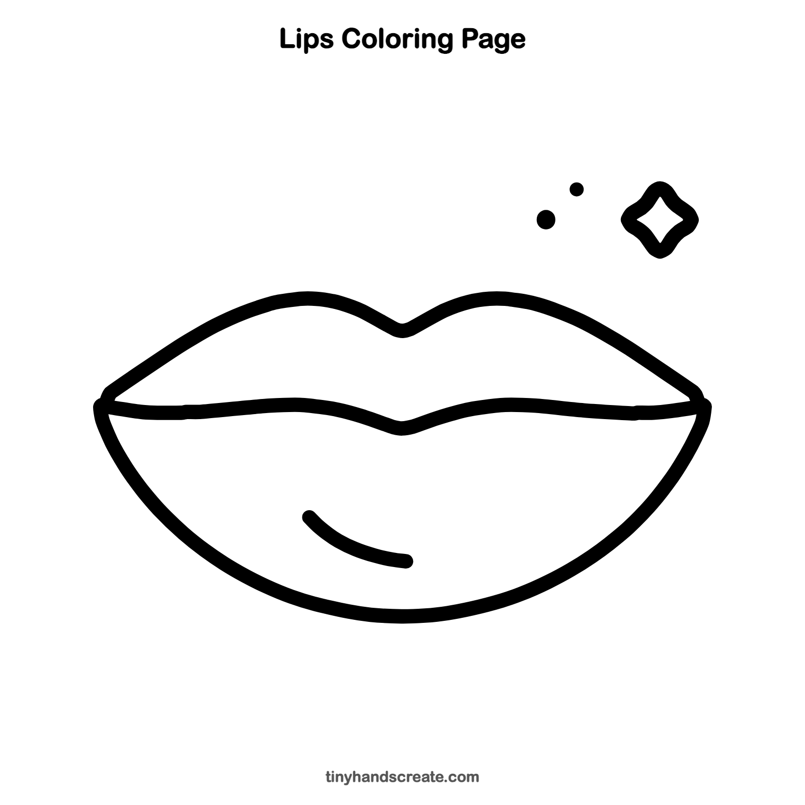 Free printable lips coloring page for kids