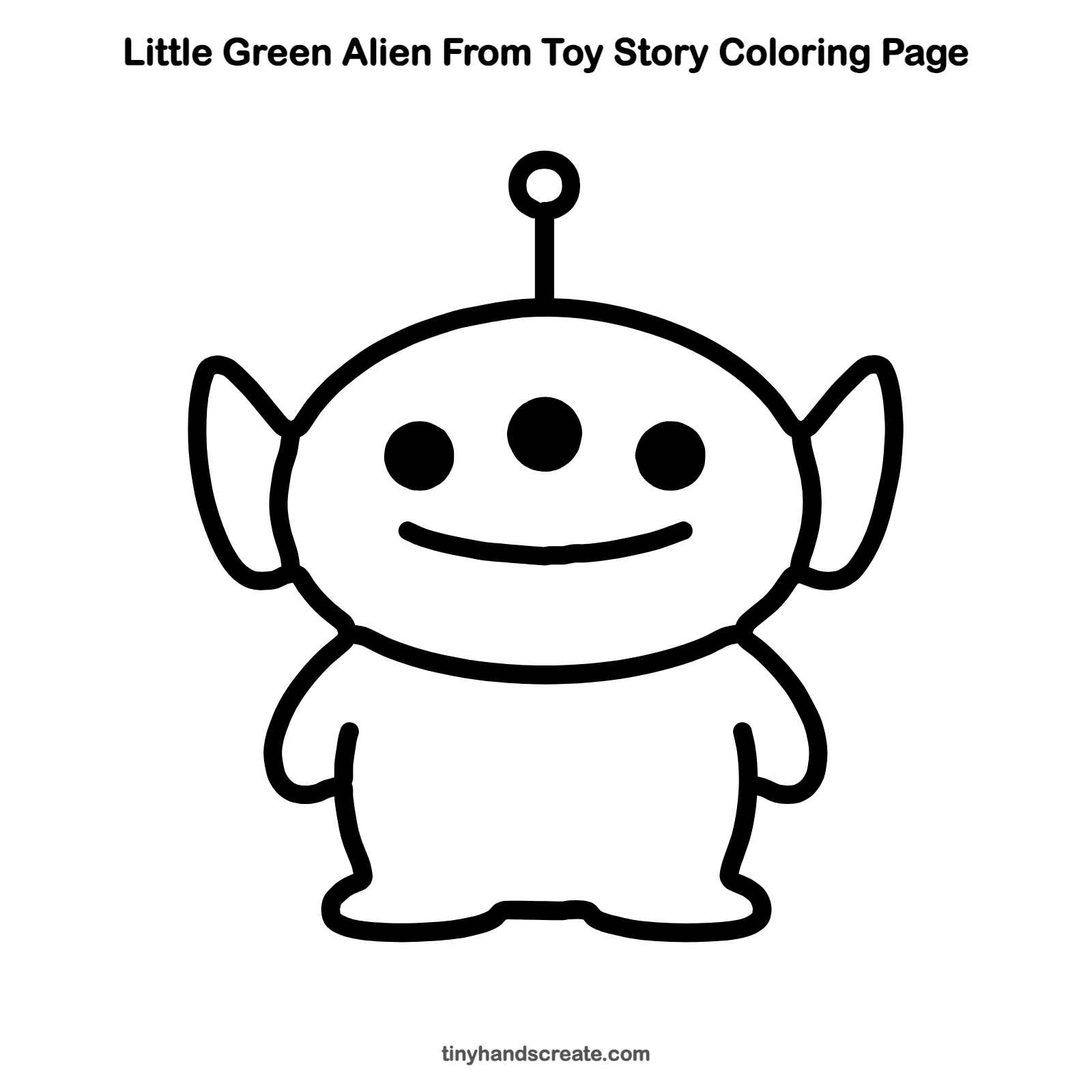 Free printable Little Green Alien from Toy Story coloring page for kids