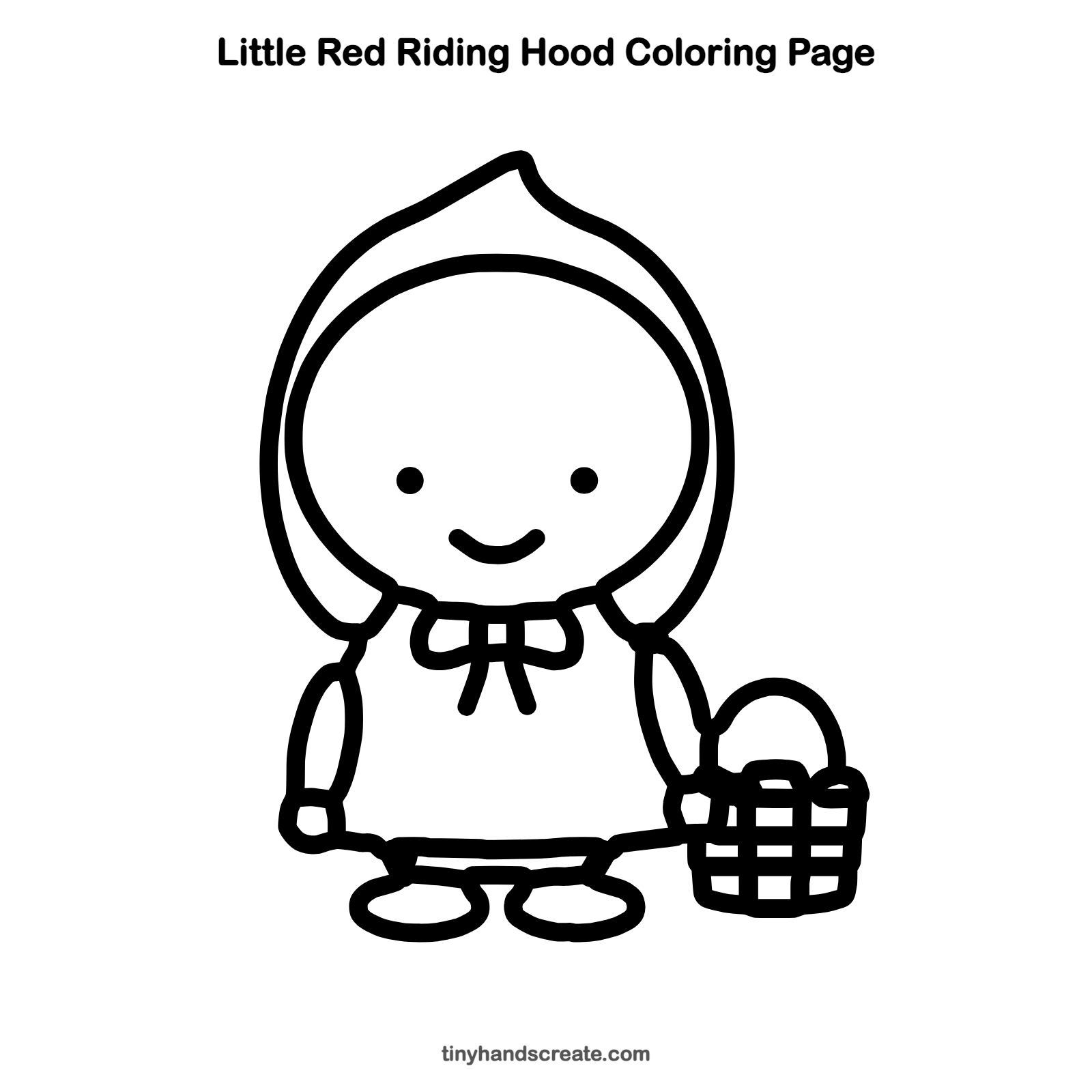 Free printable Little Red Riding Hood coloring page for kids
