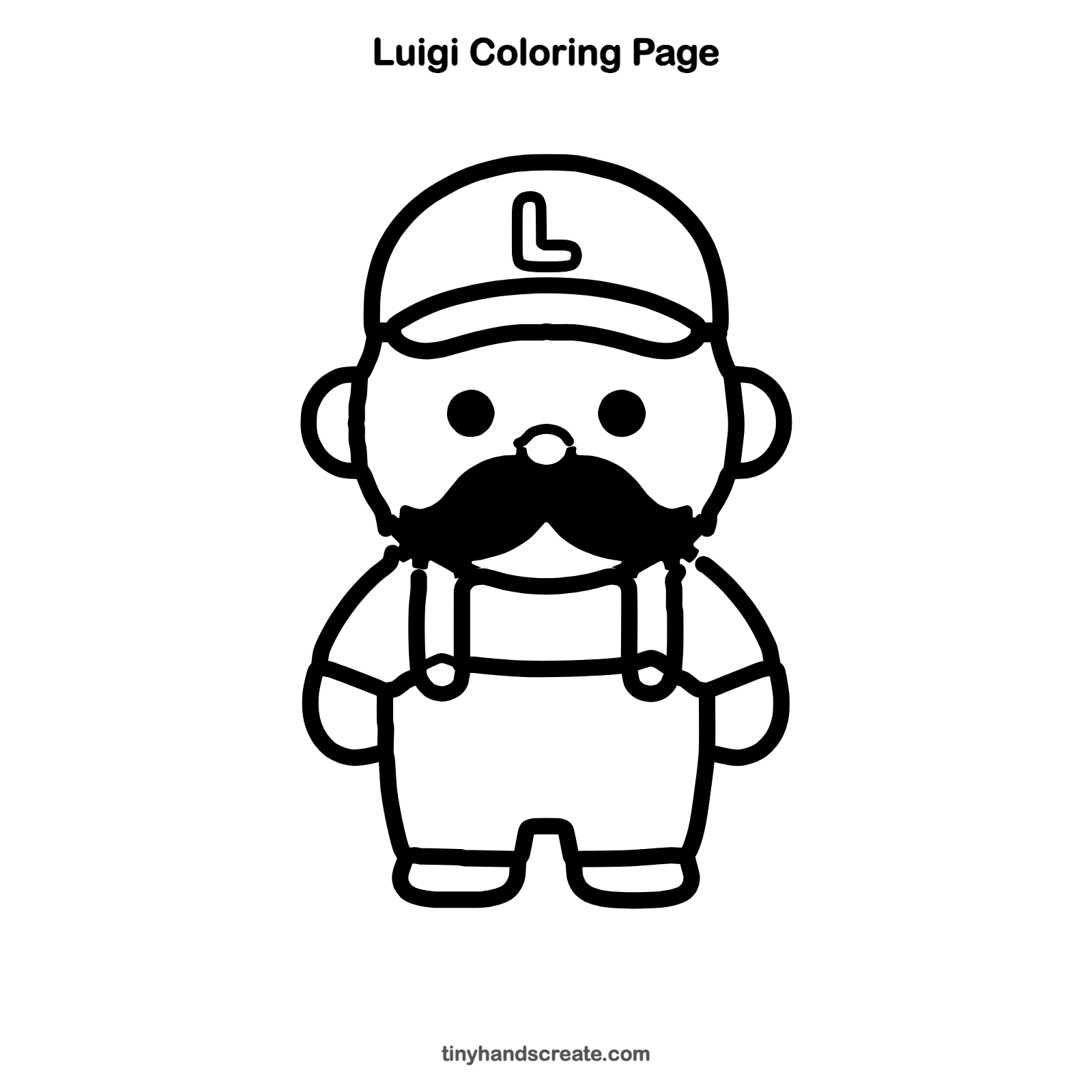 Free printable Luigi coloring page for kids