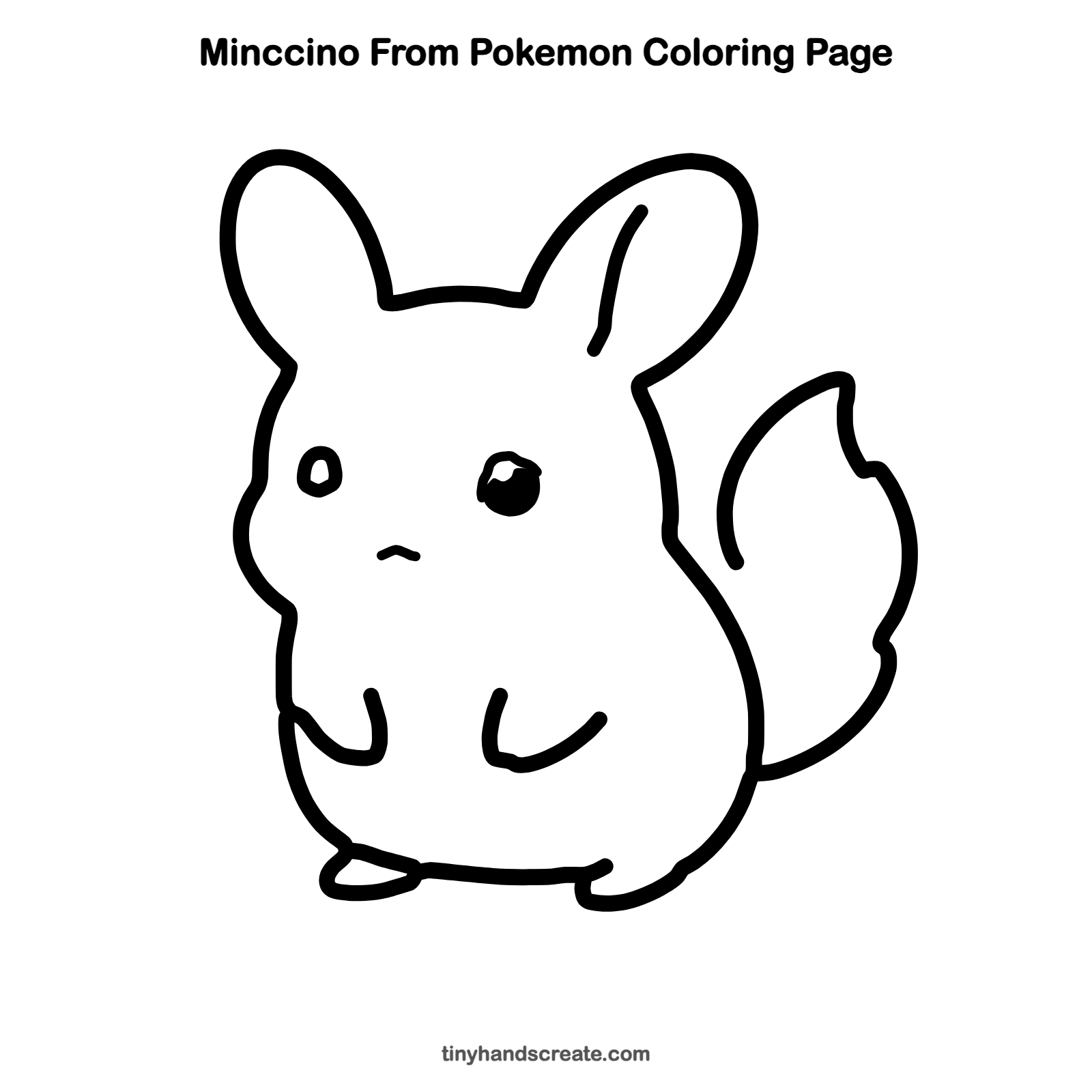 Free printable Minccino from Pokemon coloring page for kids
