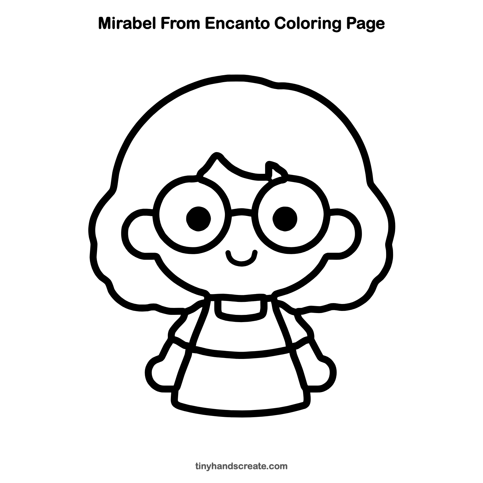 Free printable Mirabel from Encanto coloring page for kids