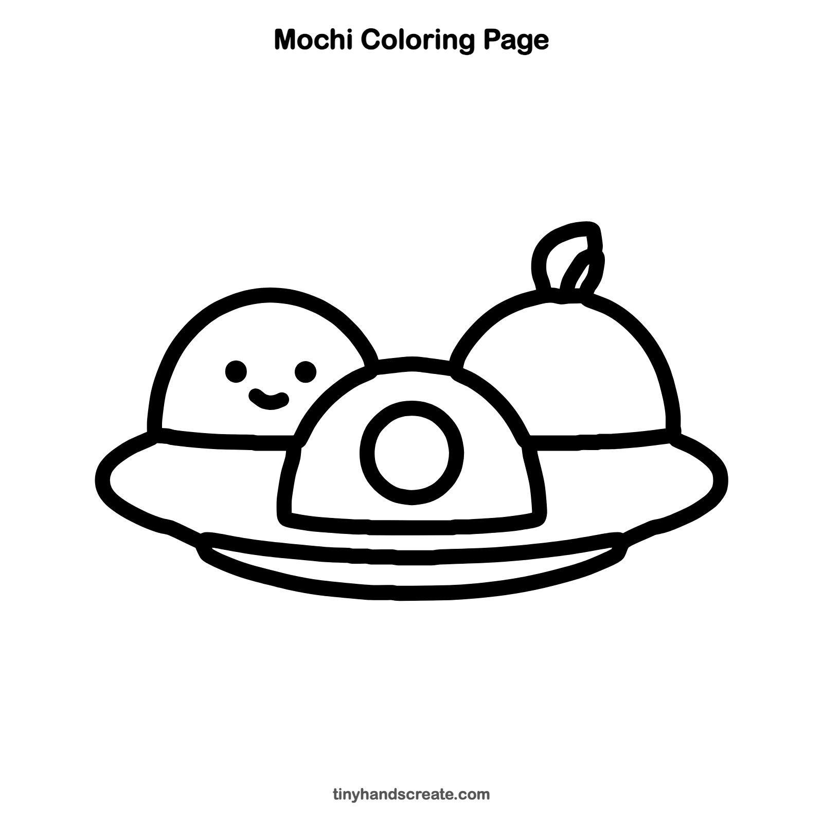 Free printable mochi coloring page for kids