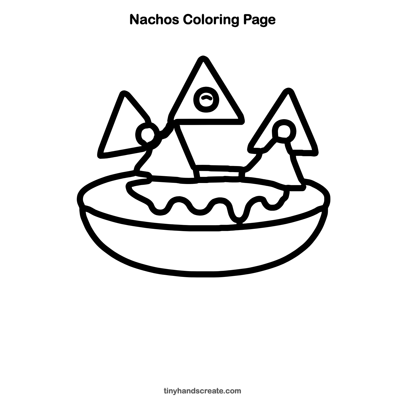 Free printable nachos coloring page for kids