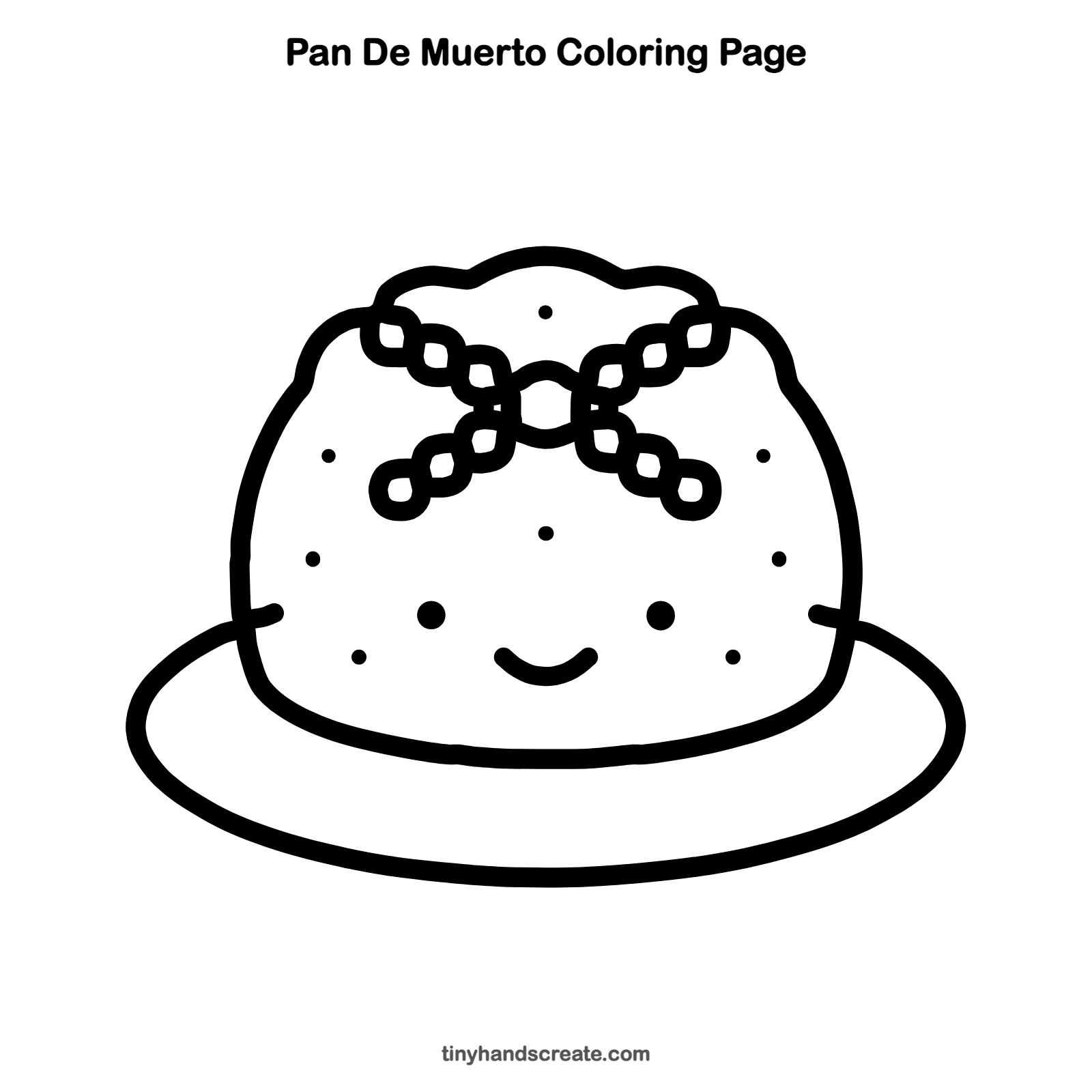 Free printable pan de muerto coloring page for kids