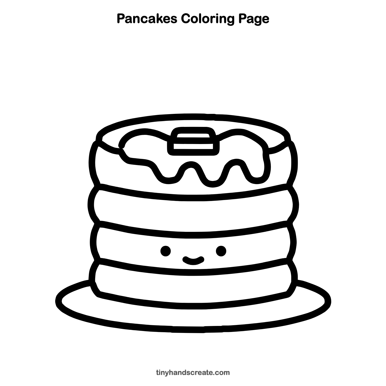 Free printable pancakes coloring page for kids