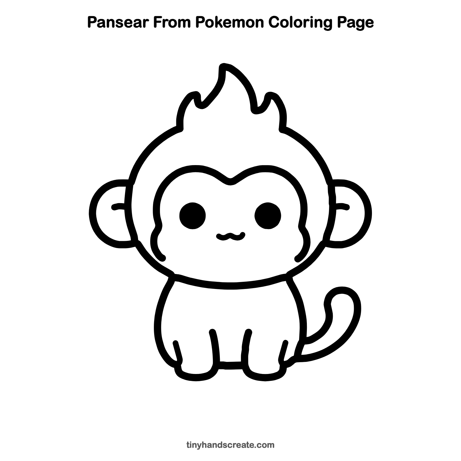 Free printable Pansear from Pokemon coloring page for kids