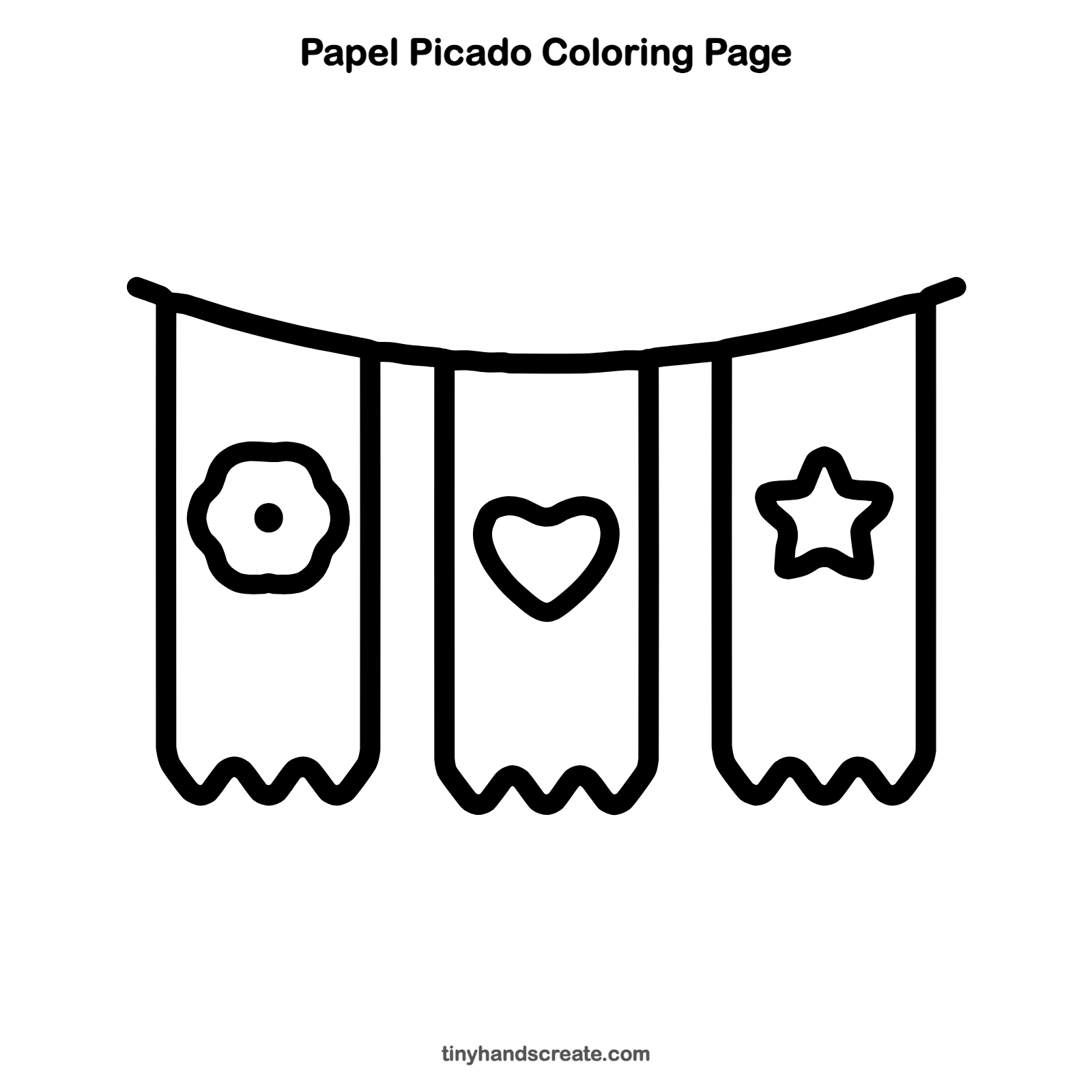 Free printable papel picado coloring page for kids