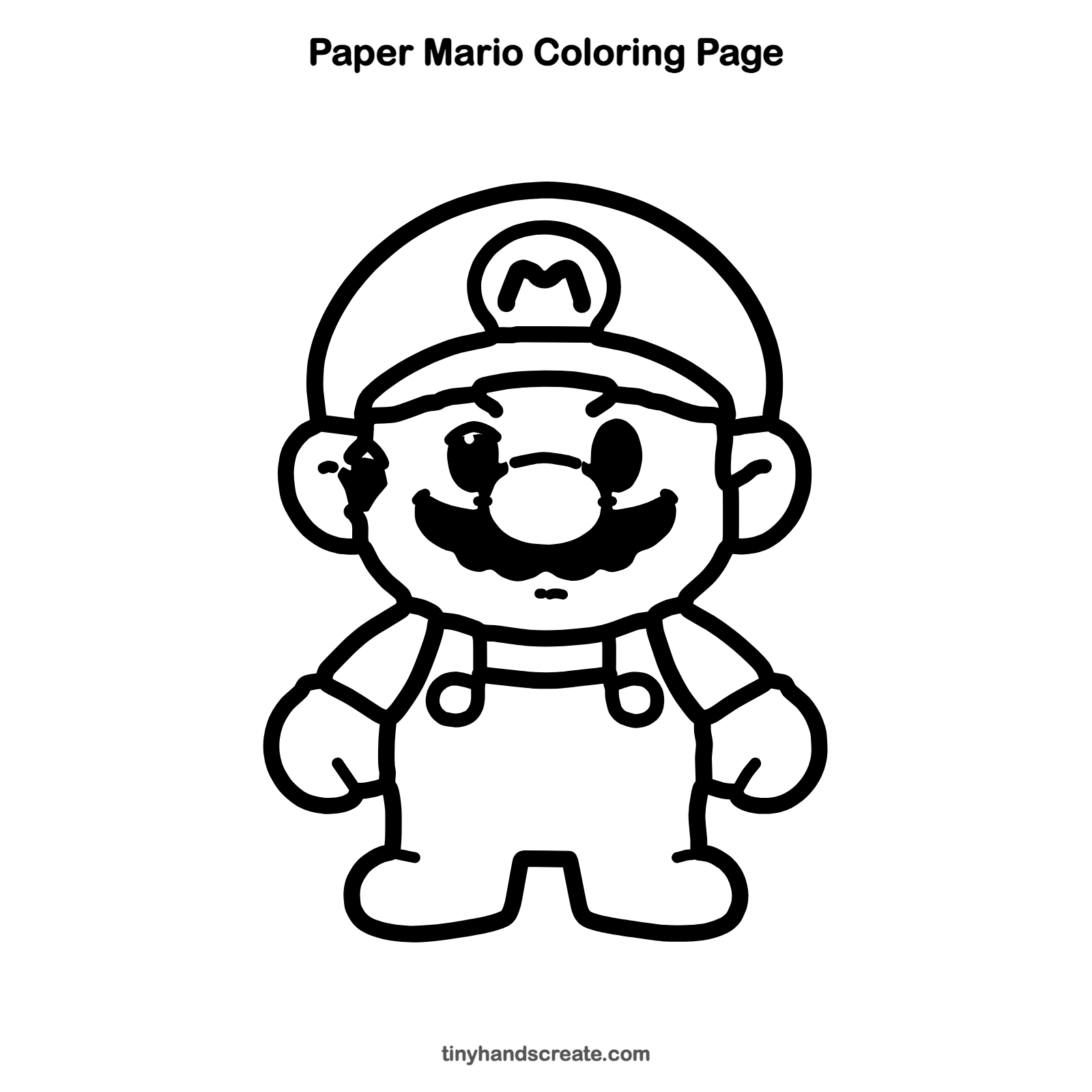 Free printable Paper Mario coloring page for kids