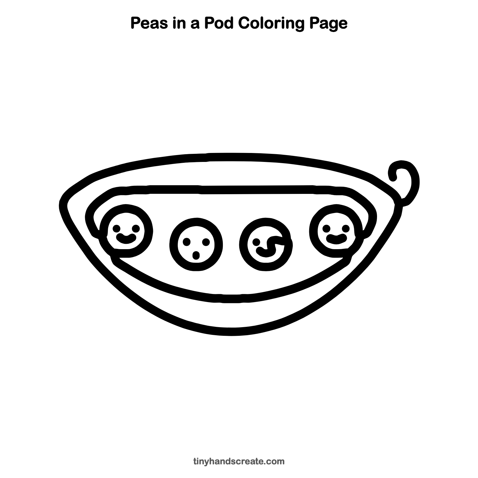 Free printable peas in a pod coloring page for kids