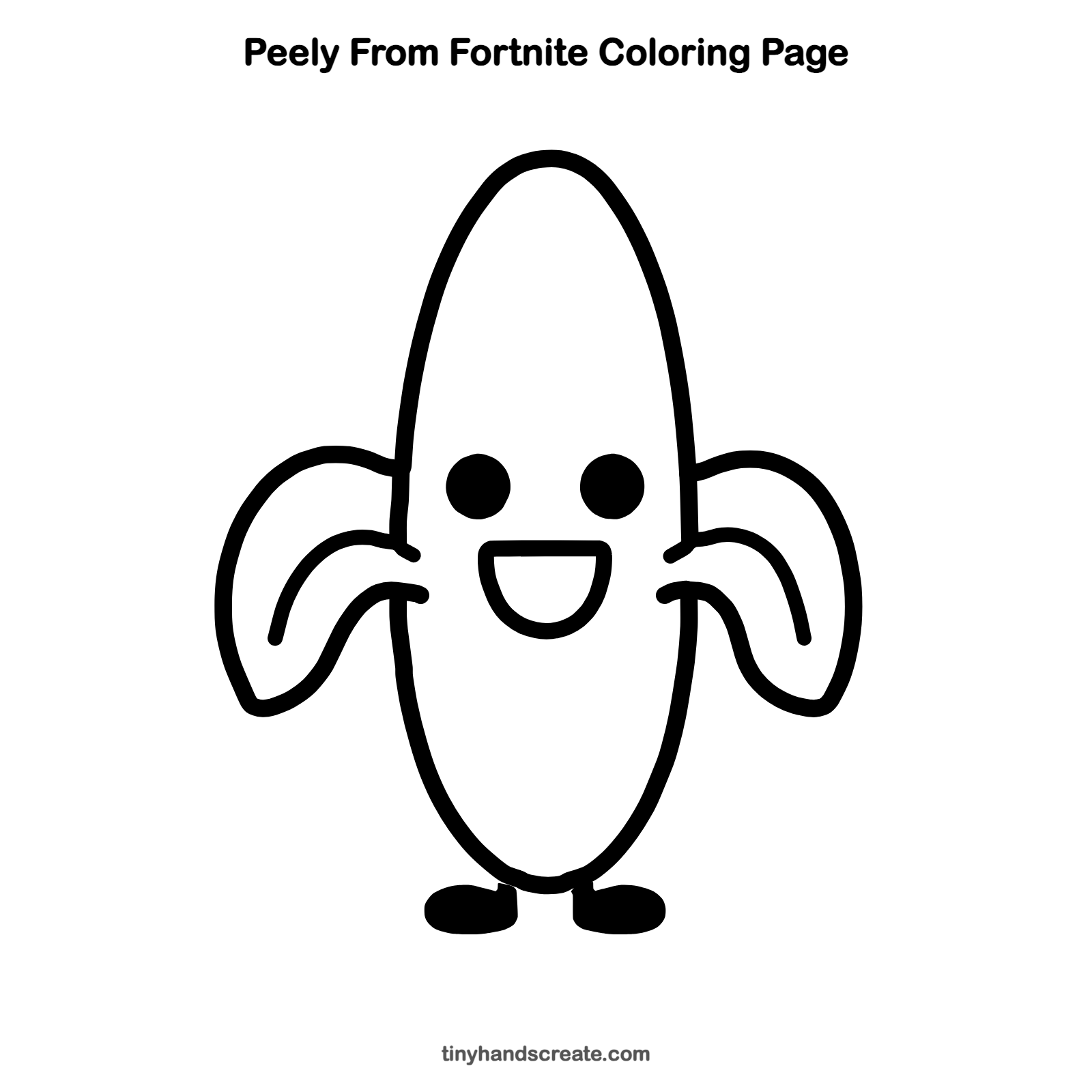 Free printable Peely from Fortnite coloring page for kids