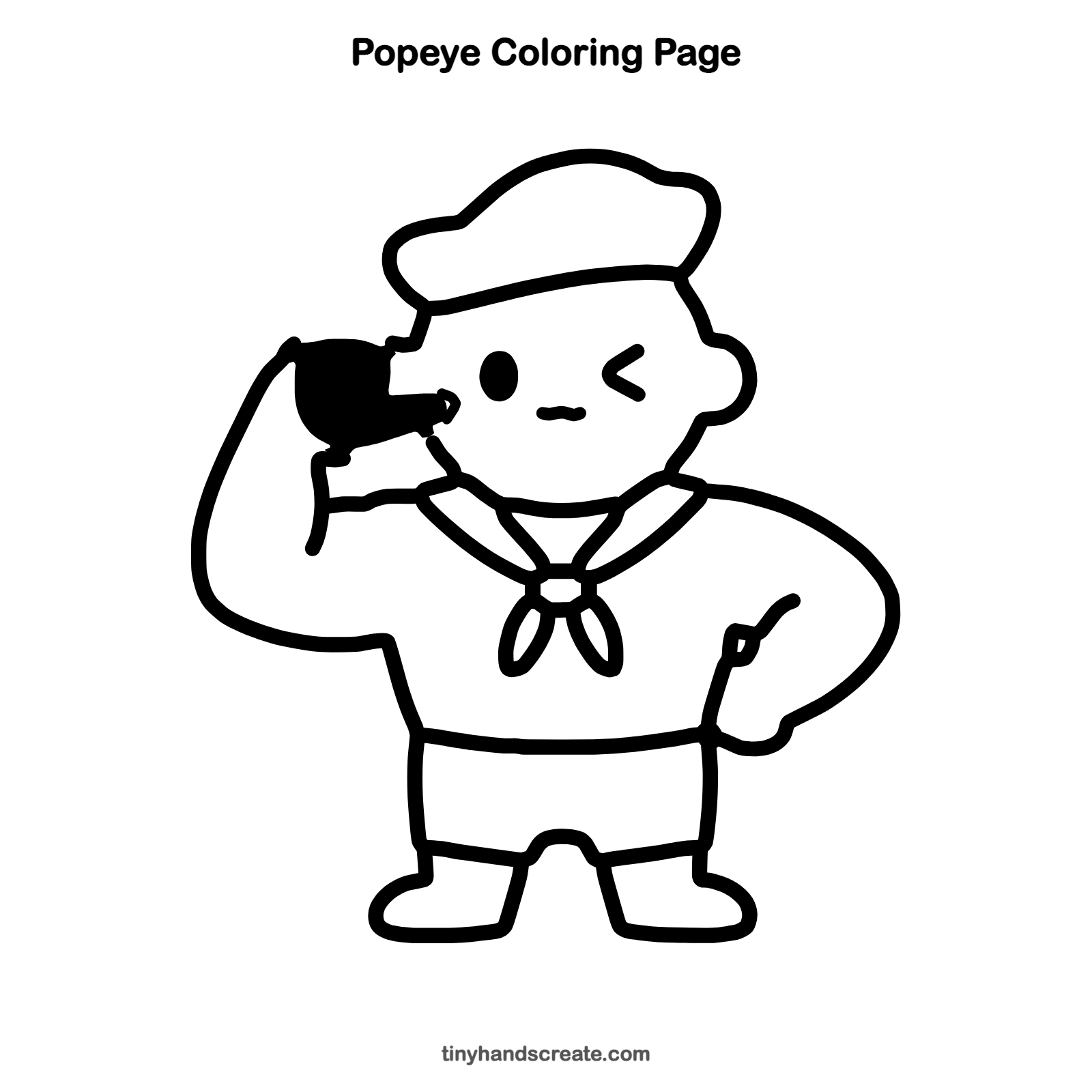 Free printable Popeye coloring page for kids