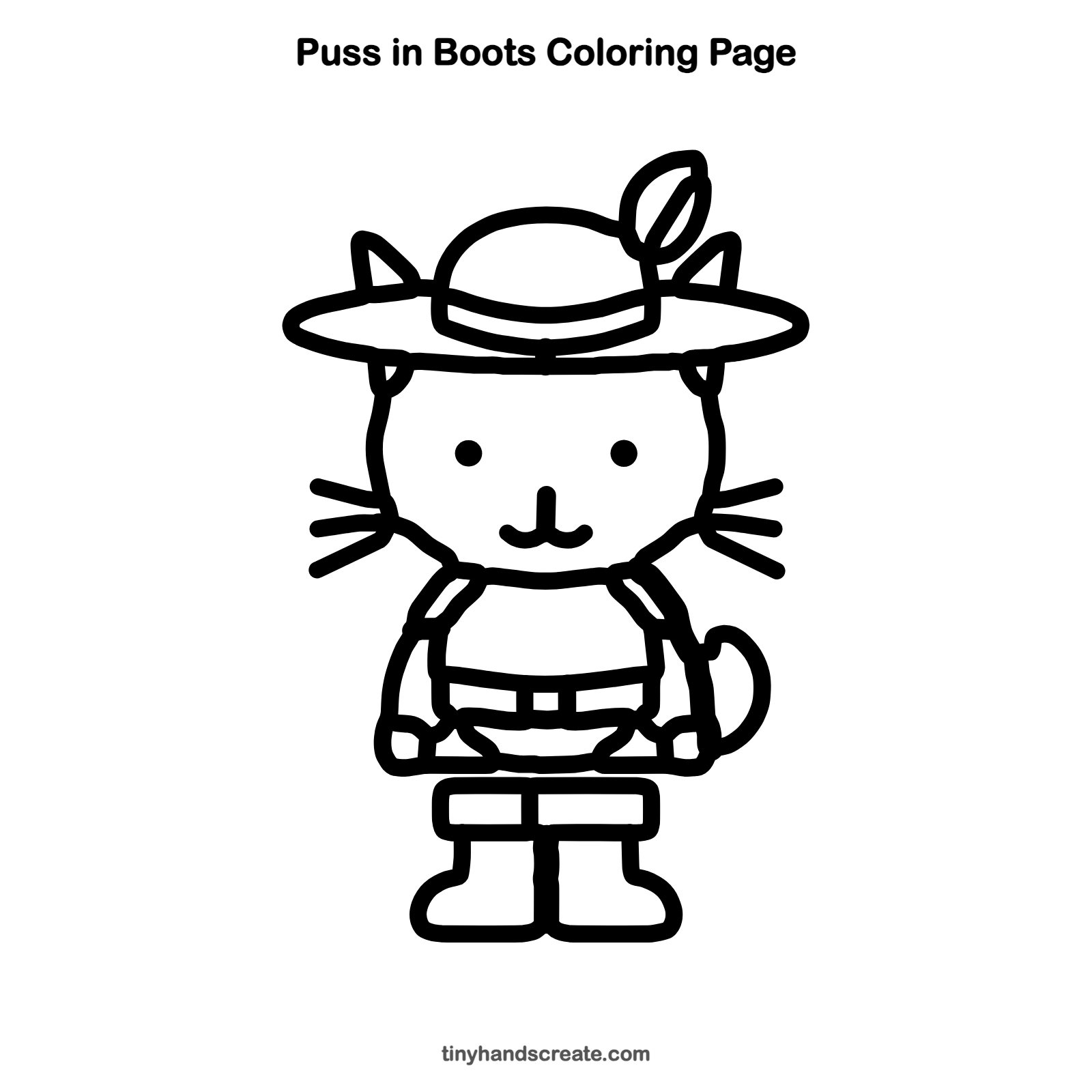Free printable Puss in Boots coloring page for kids