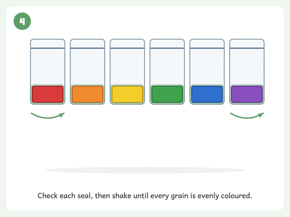 Step 4: Seal the bag and shake for 1-2 minutes until the color is even