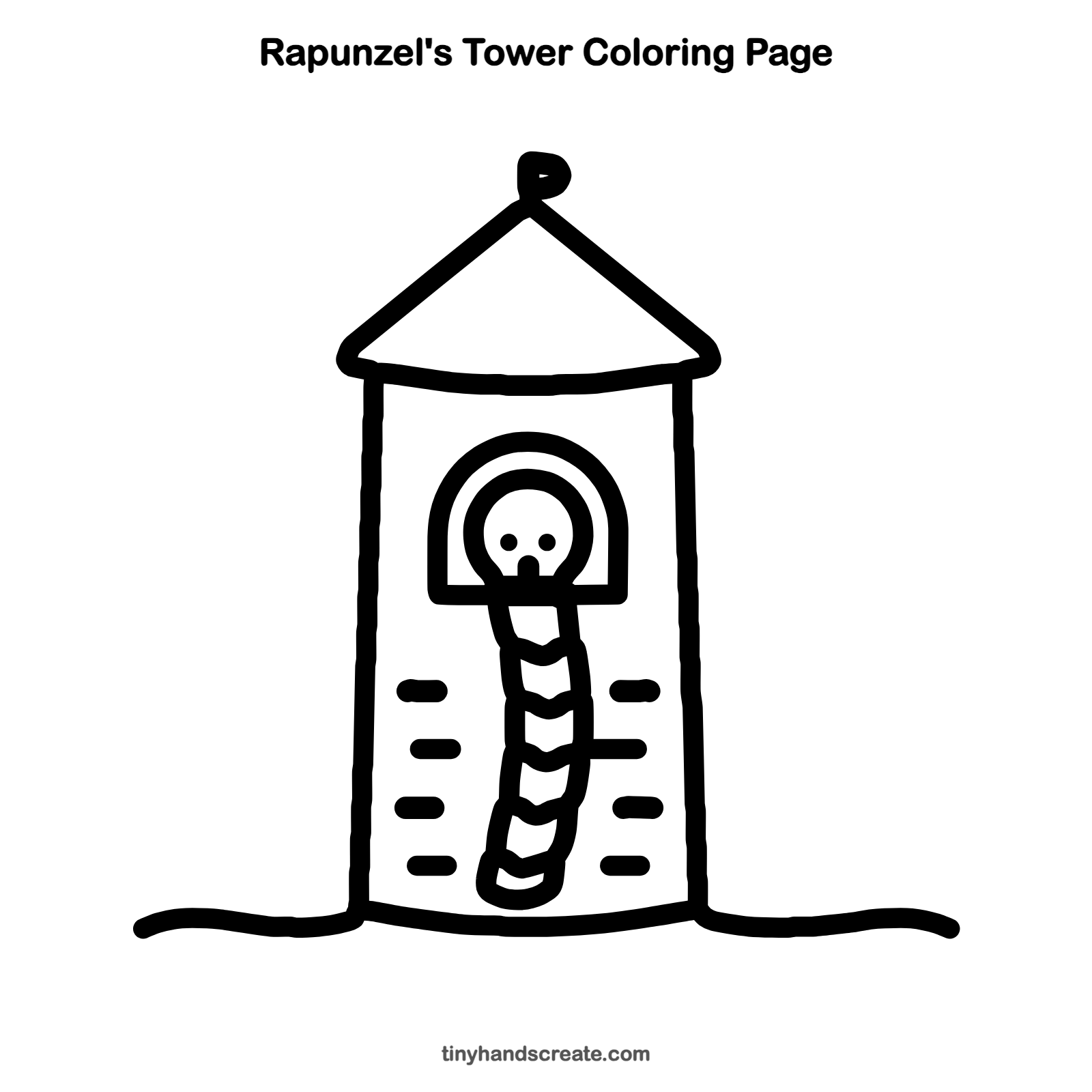 Free printable Rapunzel's tower coloring page for kids