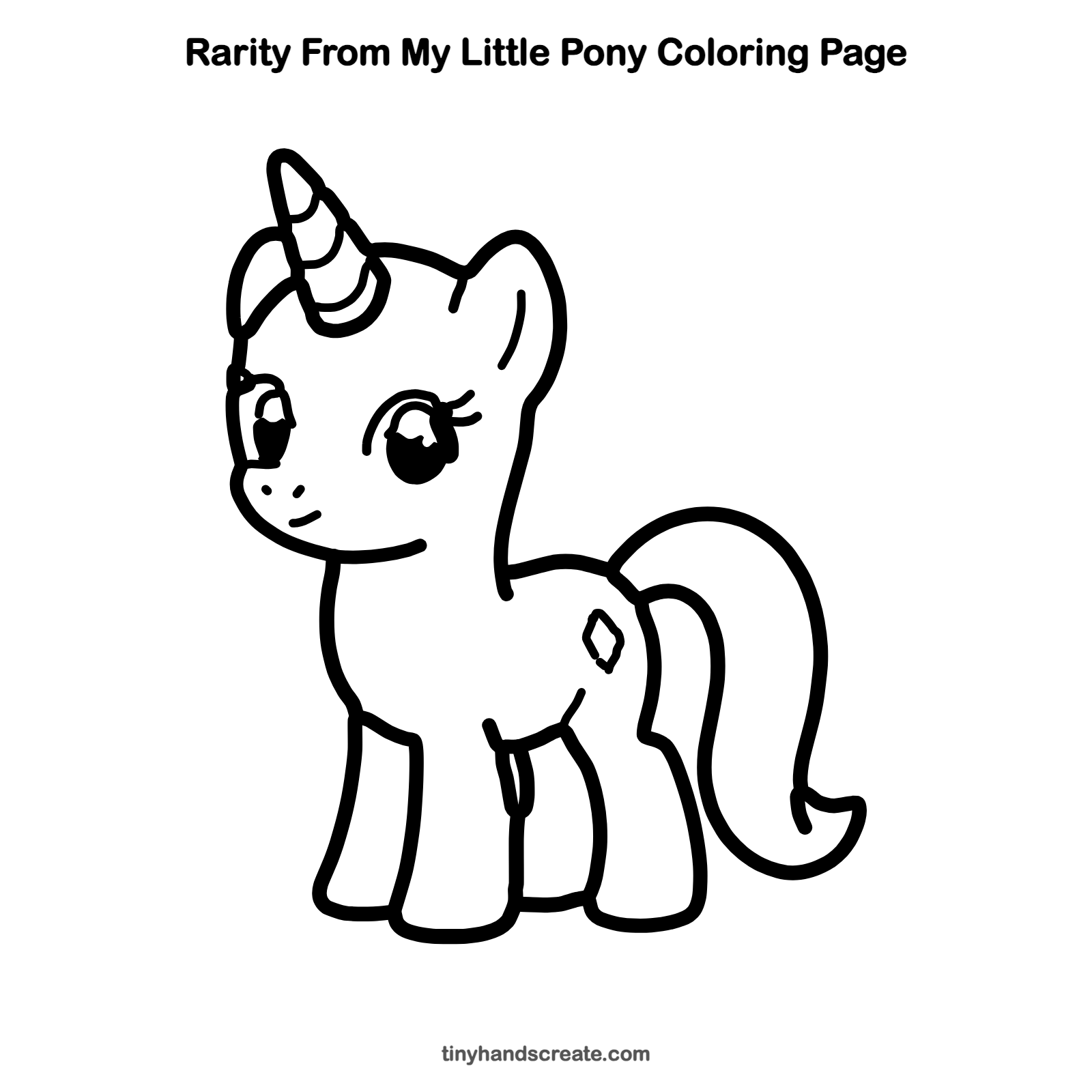 Free printable Rarity from My Little Pony coloring page for kids