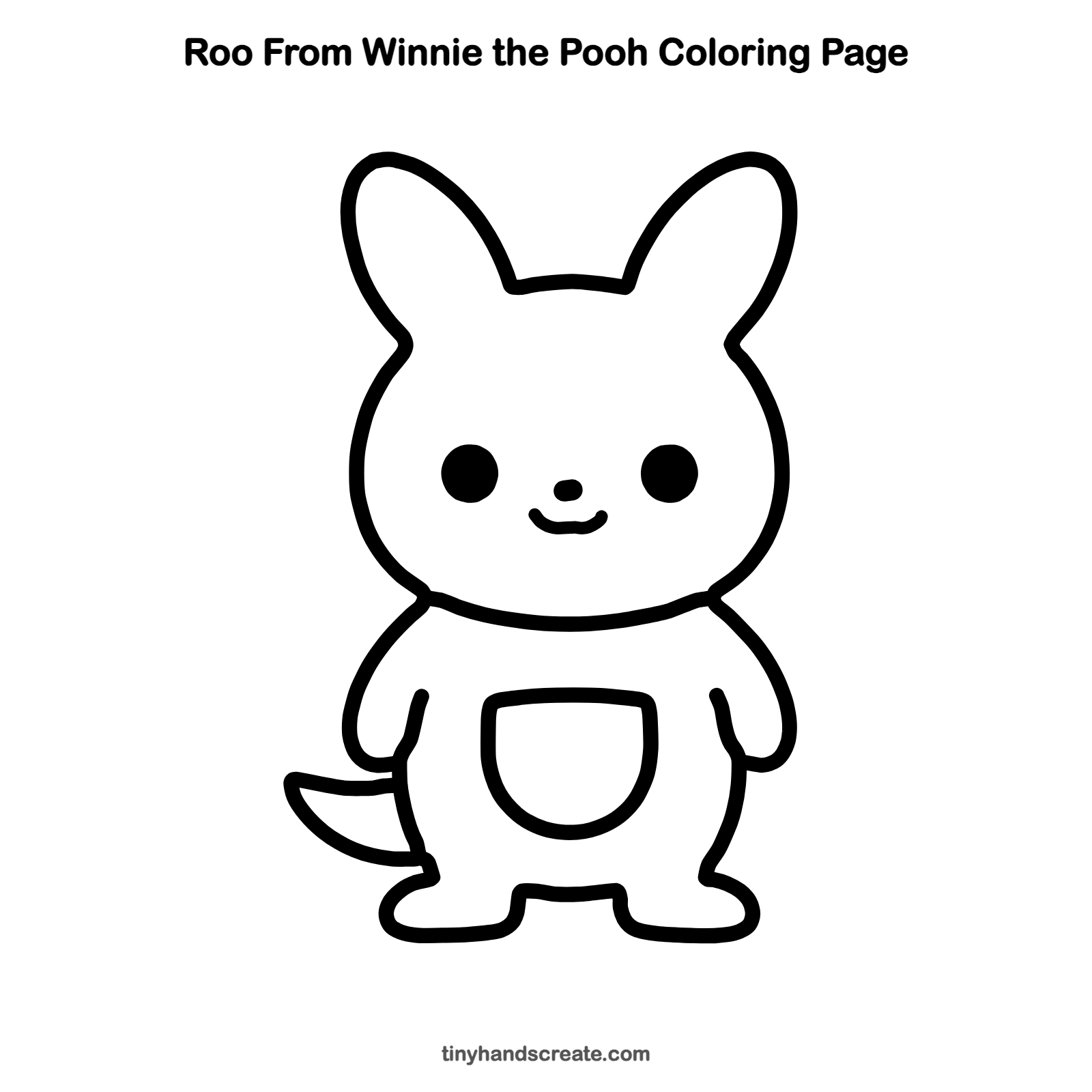Free printable Roo from Winnie the Pooh coloring page for kids