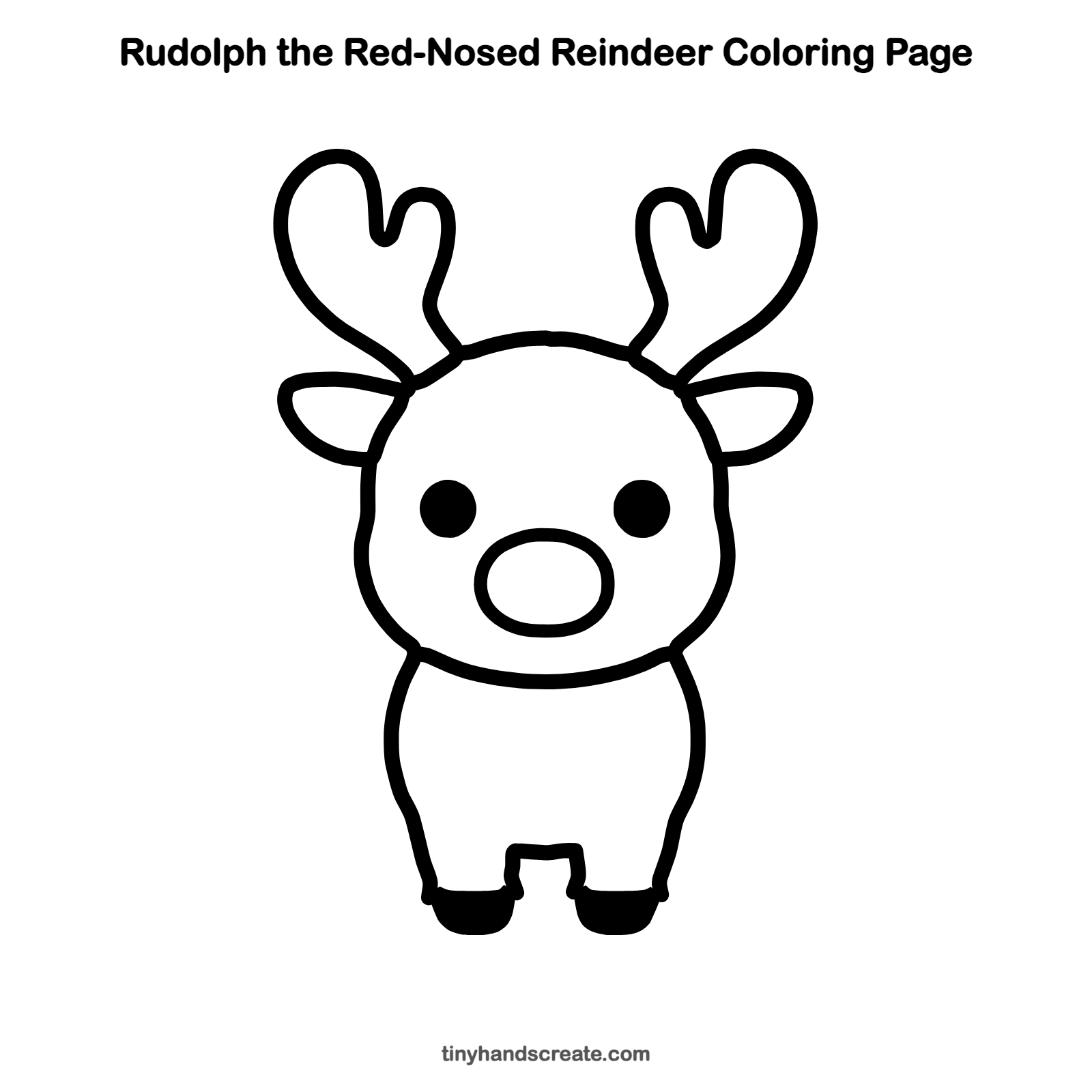 Free printable Rudolph the Red-Nosed Reindeer coloring page for kids