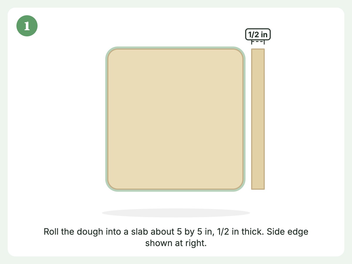 Step 1: Roll dough to 1/2 inch thick