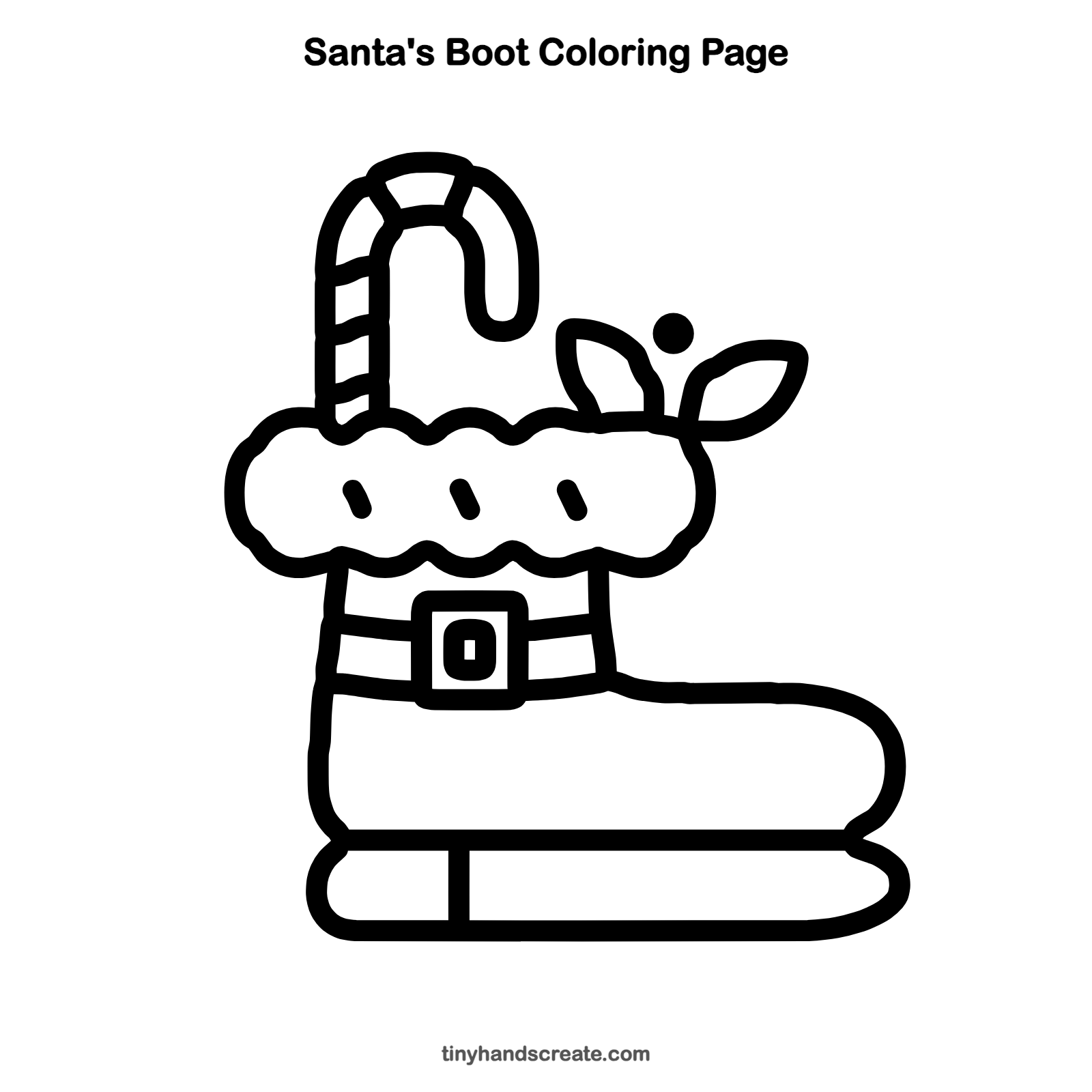 Free printable Santa's boot coloring page for kids