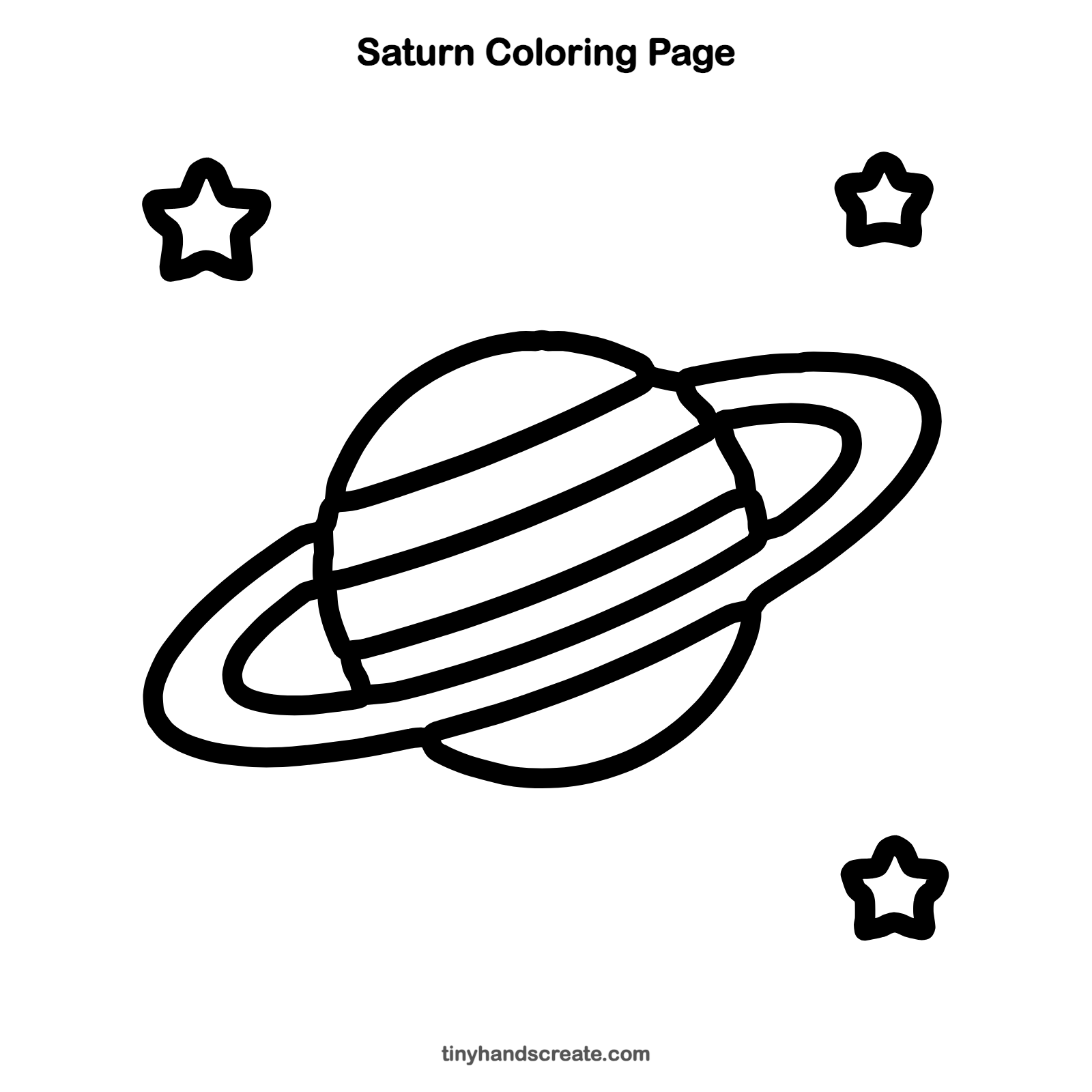 Free printable Saturn coloring page for kids
