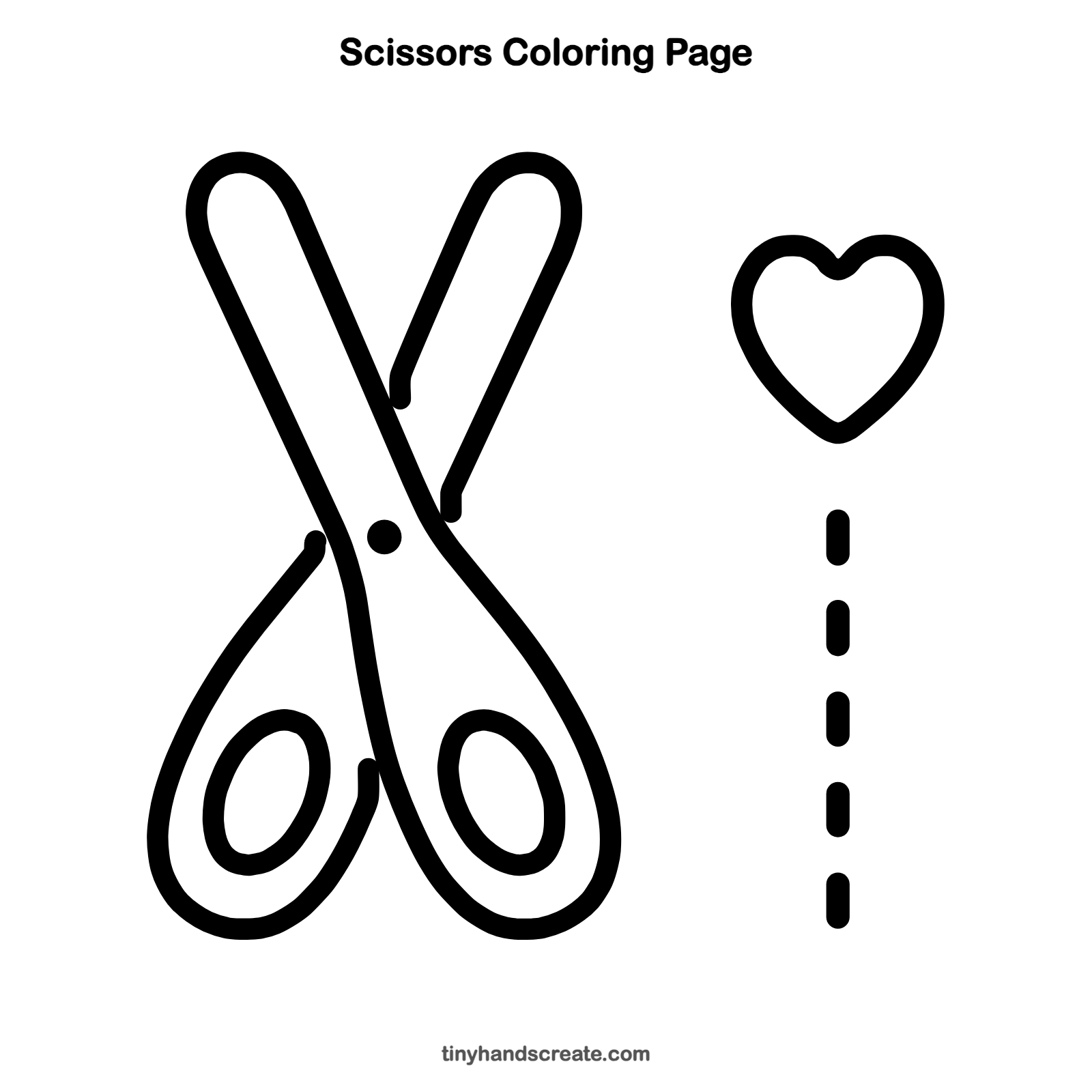 Free printable scissors coloring page for kids