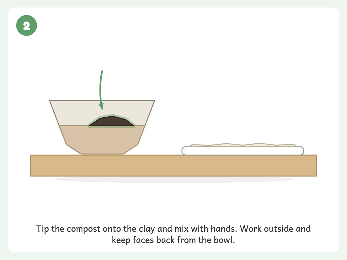Step 2: Mix in 1/2 cup fresh bagged compost or potting mix