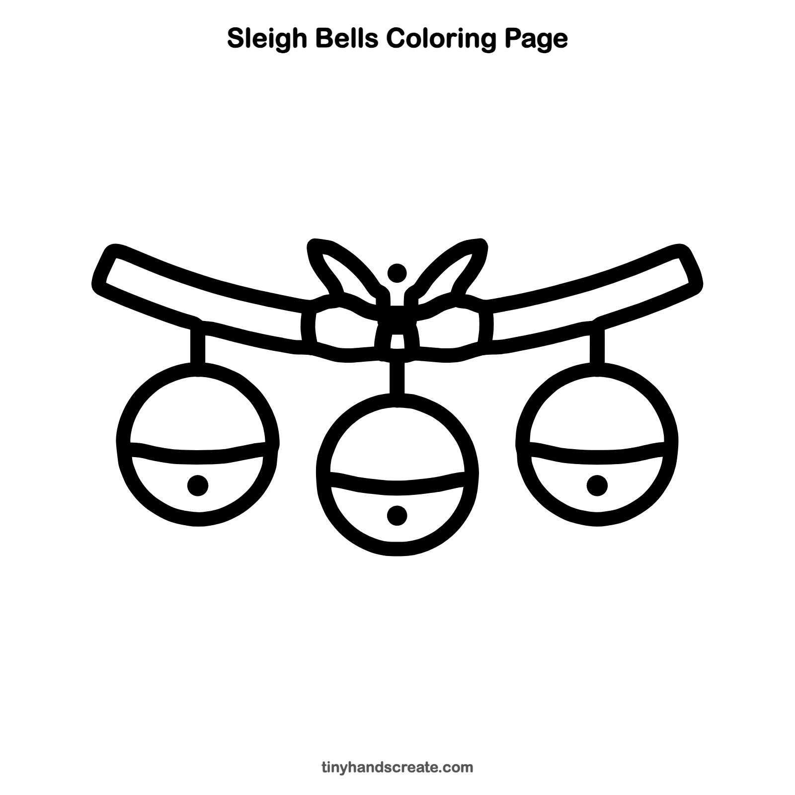 Free printable sleigh bells coloring page for kids