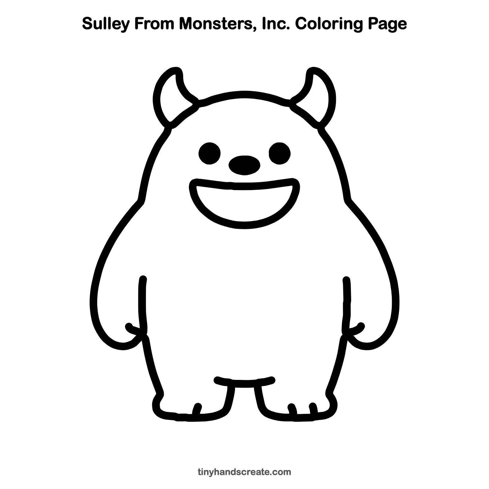 Free printable Sulley from Monsters, Inc. coloring page for kids