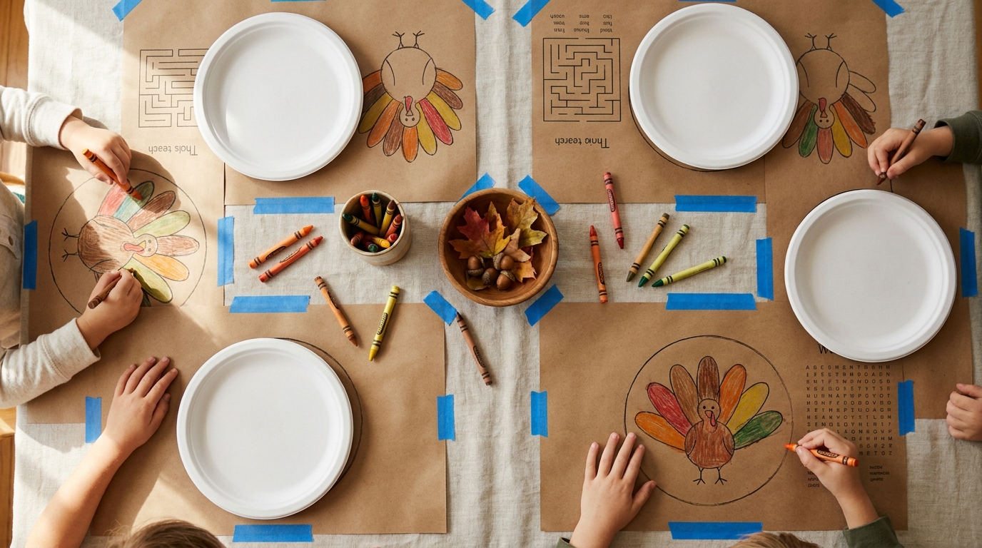 Free Thanksgiving Placemat Printable for the Kids' Table