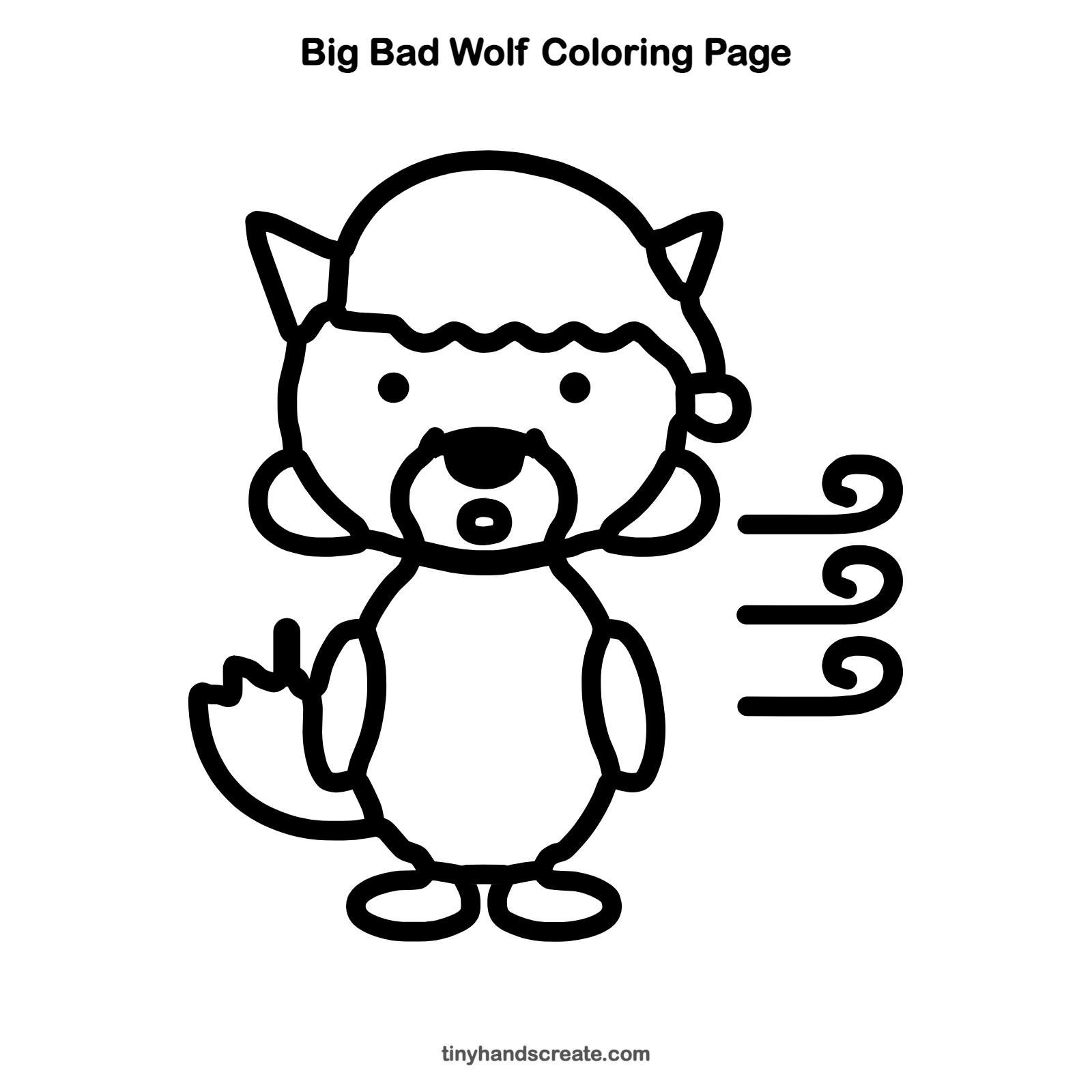 Free printable Big Bad Wolf coloring page for kids